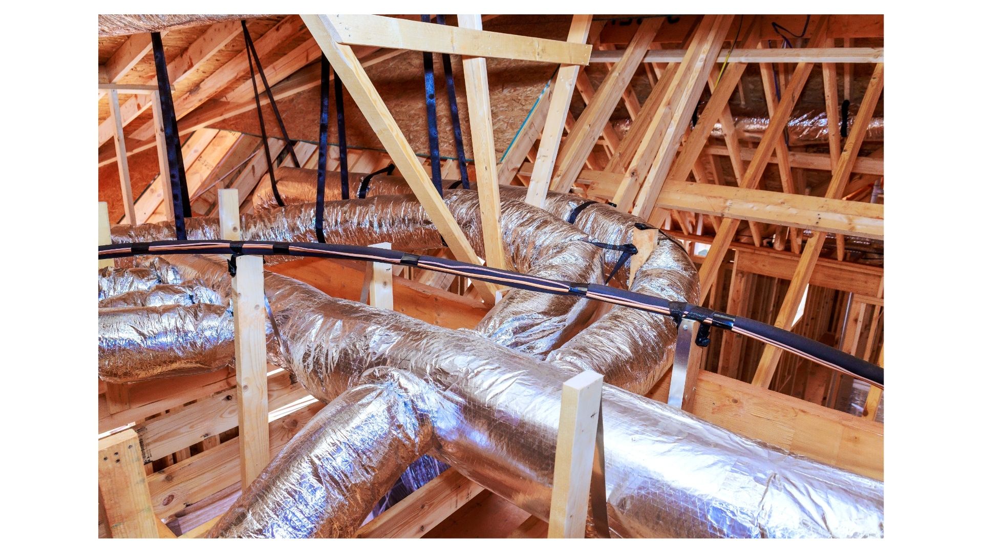 ductwork repair Branson MO - Now! Heating & Cooling technician sealing air duct in home attic